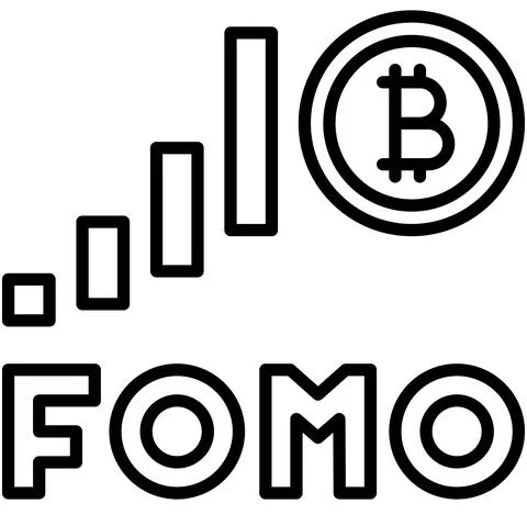 Fear of Missing Out icon, Bitcoin related vector illustration Stock Illustration