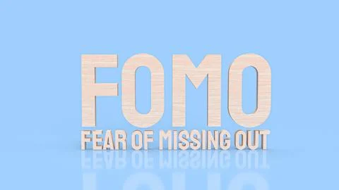 The  Fear of missing out or fomo wood text for documentary or business conc.. Stock Illustration