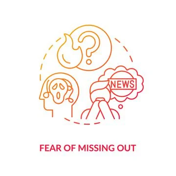 Fear of missing out red gradient concept icon イラスト素材