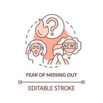 Fear of missing out terracotta concept icon イラスト素材