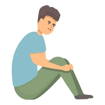 Fear phobia icon cartoon . Panic attack Stock Illustration