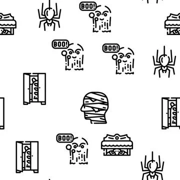 Fear Phobia Problem Vector Seamless Pattern Illustrazione stock