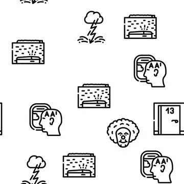 Fear Phobia Problem Vector Seamless Pattern イラスト素材