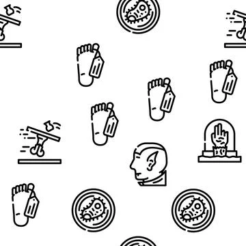 Fear Phobia Problem Vector Seamless Pattern Stock Illustration