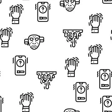 Fear Phobia Problem Vector Seamless Pattern Stock Illustration