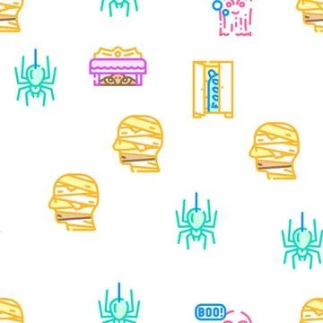 Fear Phobia Problem Vector Seamless Pattern Stock Illustration