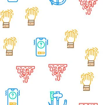 Fear Phobia Problem Vector Seamless Pattern Stock Illustration