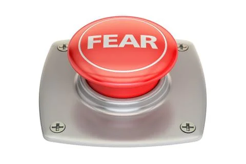 Fear Red Button, 3D rendering 스톡 일러스트