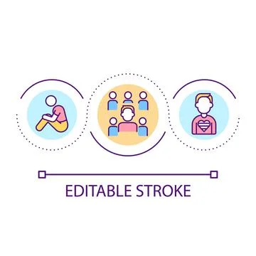 Fear of social isolation loop concept icon イラスト素材