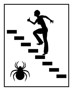 Fear of Spiders Stock Illustration