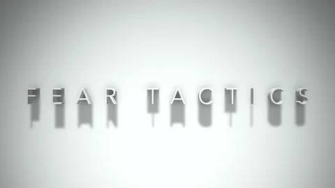 Fear tactics 3D title animation white text on a white background Vídeos de archivo 299379592