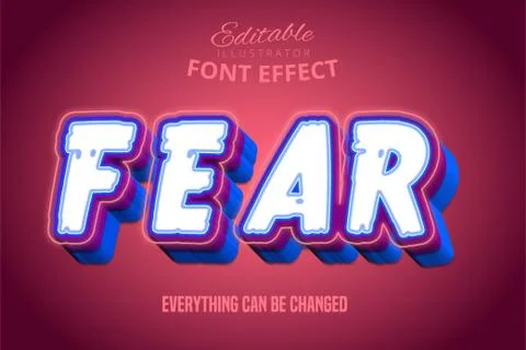 Fear text, 3d editable font effect Stock Illustration
