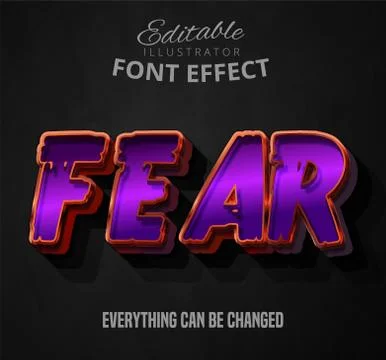 Fear text, editable font effect Stock Illustration