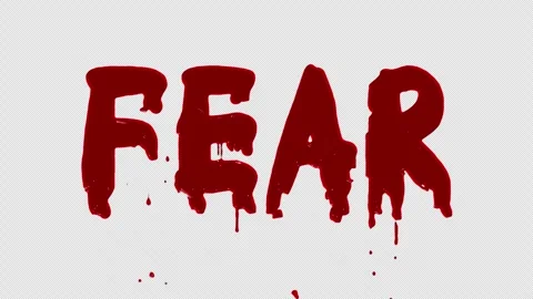 Fear Title Written In Bloody With Alpha Channel Stock Footage 255995281