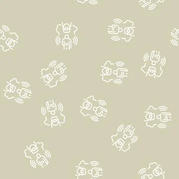 Fear tooth braces line seamless pattern Illustrazione stock
