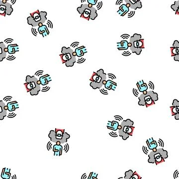 Fear tooth braces vector seamless pattern Illustrazione stock