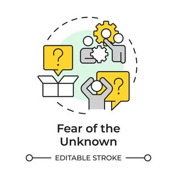 Fear of unknown multi color concept icon Stock Illustration