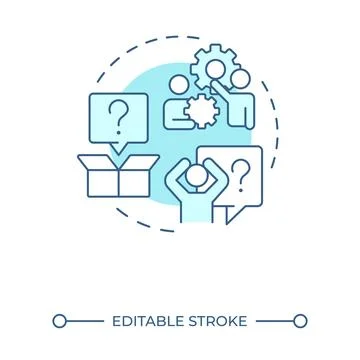 Fear of unknown soft blue concept icon Stock Illustration