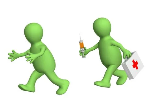 Fear of vaccination Stock Illustration