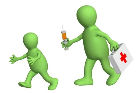 Fear of vaccination Stock Illustration