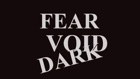 Fear void dark text on black. Stock Footage 342390572