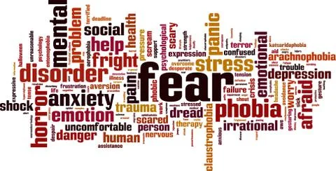 Fear word cloud concept Stock Illustration