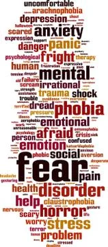 Fear word cloud concept Stock Illustration