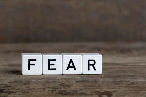 Fear, written in cubes Stock Photos
