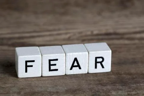 Fear, written in cubes Stock Photos