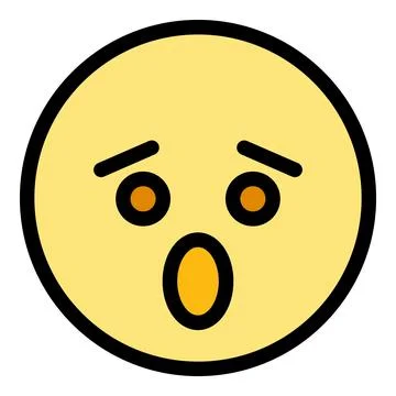 Fearful face icon vector flat Stock Illustration