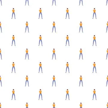 Fearful man repeating pattern feeling stress, anxiety Stock Illustration