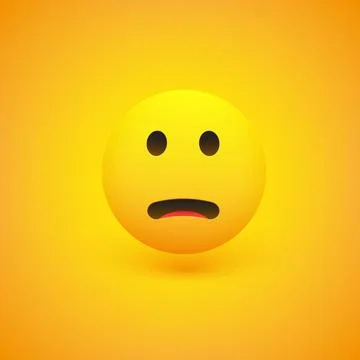 Fearful, Surprised Face - Emoticon - Vector Design Stock Illustration