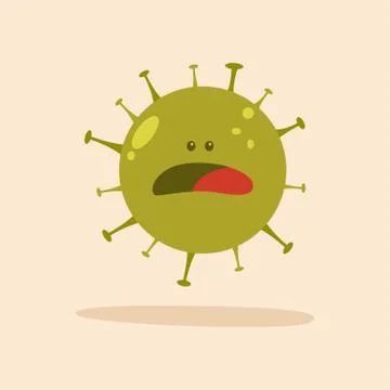 Fearful virus cartoon Stock Illustration