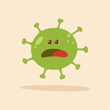 Fearful virus cartoon Stock Illustration
