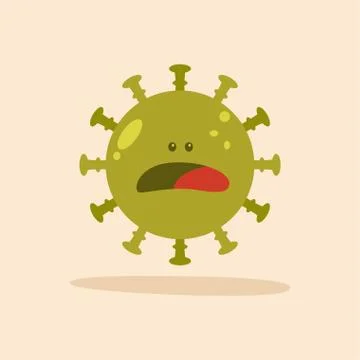 Fearful virus cartoon Stock Illustration