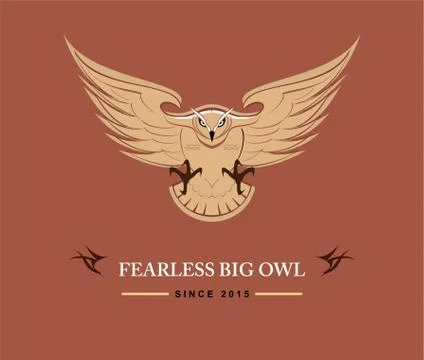 Fearless big owl Stock Illustration
