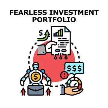 Fearless investment portfolio developing strategy and growth Stock Illustration