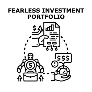 Fearless investment portfolio developing strategy and growth Ilustração Stock