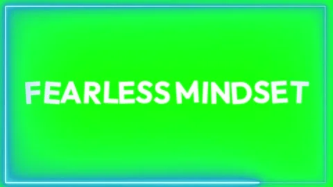 Fearless mindset text on green screen. Motivational typography for video Stock Footage 340942224