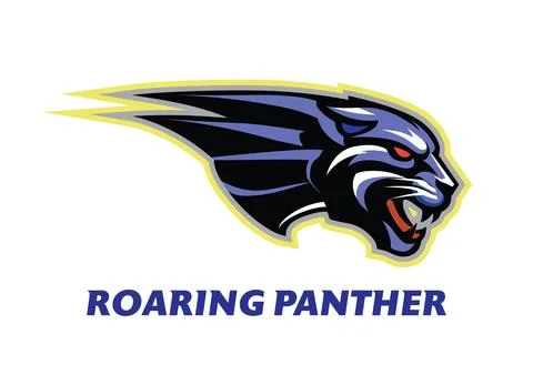 Fearless Panther. Roaring Predator. Roaring Panther Stock Illustration