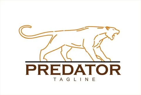 Fearless Panther. Roaring Predator. Roaring Panther. Elegant panther. Stock Illustration