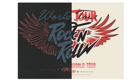 Fearless rock tour artwork. Stock Illustration