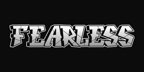 Fearless typography lettering representing courage and strength concept Stock Illustration