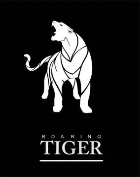 Fearless white Tiger Stock Illustration