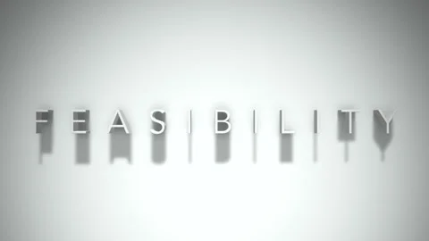 Feasibility 3D title animation with shadows on a white background Stock Footage 296518073
