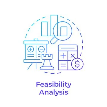 Feasibility analysis blue gradient concept icon Stock Illustration