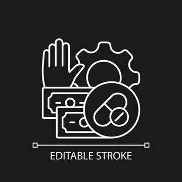 Feasibility studies white linear icon for dark theme イラスト素材