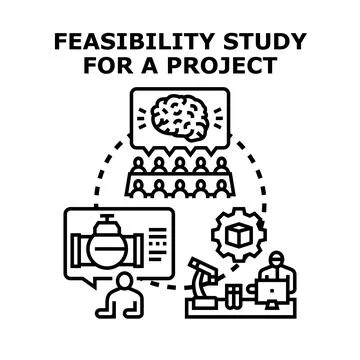 Feasibility study examining project potential and development Stock Illustration