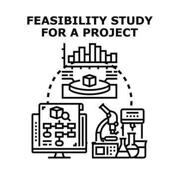 Feasibility study for project planning and development Stockillustratie