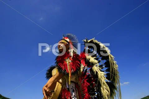Feast of the Amerindian nations of pow wow Stock Photos